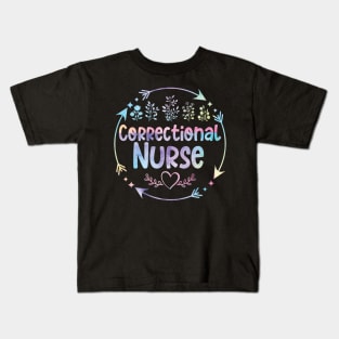 Correctional Nurse cute floral watercolor Kids T-Shirt